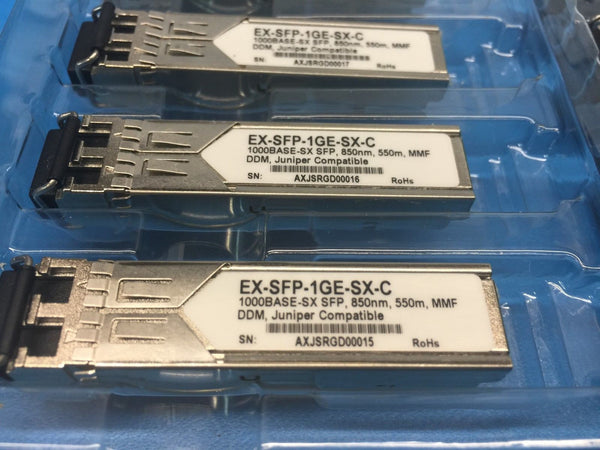 Juniper Compatible EX-SFP-1GE-SX-C 1000BASE-SX 850nm 550m MMF DDM *Clean Pulls*